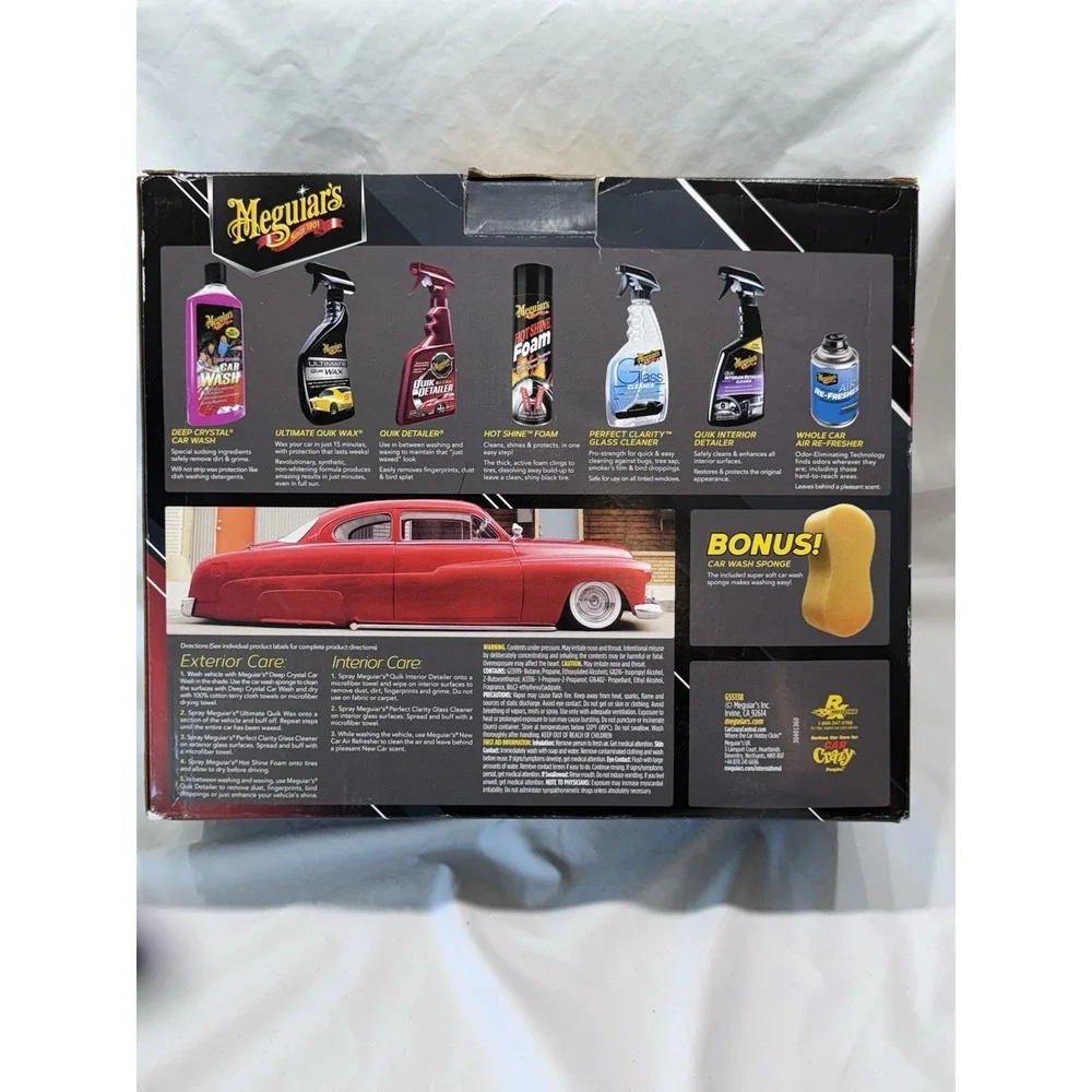 Meguiar's Show & Shine Premium Interior/Exterior Car Cleaning Kit Full Size 8 Pc